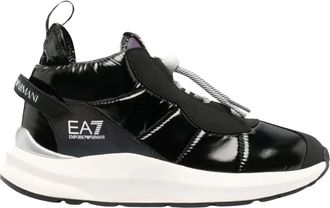 Emporio Armani Enkellaarsjes - Dames - Sneakers - Zwart - 34 EU - Polyester - Schoenen