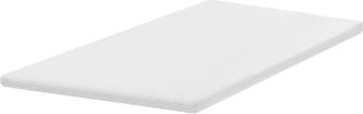 Beliani Mattress Topper White Latex Foam Polyester Cover EU Small Double Size 120 x 200 cm Comfort Layer Pad GRACIOUS