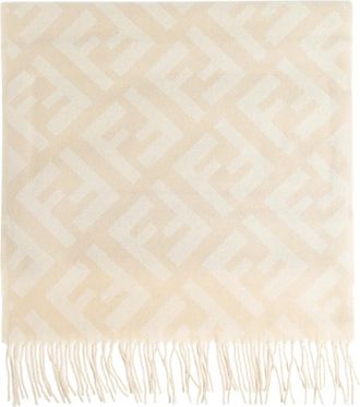 Fendi FF Scarf - Dames - Wintersjaals - Beige - ONE Size - Kasjmier - Accessoires