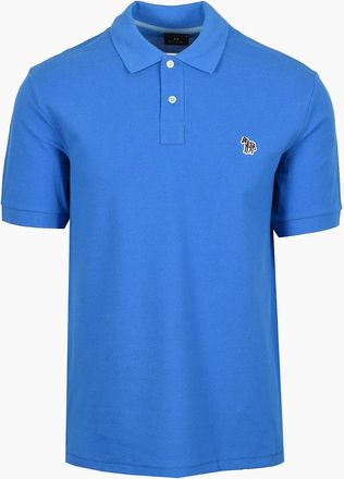 Paul Smith Mens PAUL SMITH REG FIT ZEBRA POLO BLUE - Size: 42
