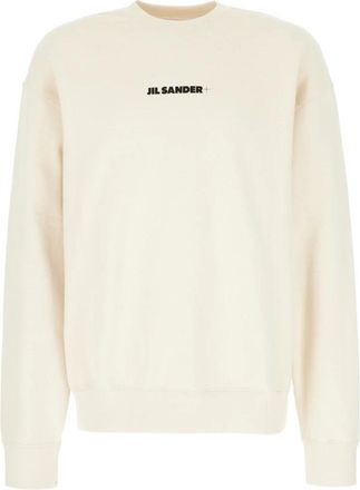 Jil Sander Logo Sweatshirt - Heren - Sweatshirts - Beige - L - Katoen - Hoodies & sweatvesten