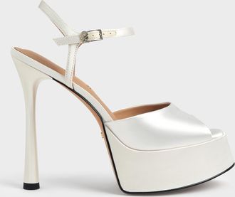 Charles & Keith Francesca Peep-Toe Platform Heels