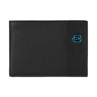 Piquadro Wallets & Cardholders, male, Black, Size: ONE SIZE Black Leather Wallet with Coin Pocket