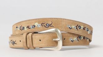 Orciani Cintura Orciani in camoscio con ricami floreali