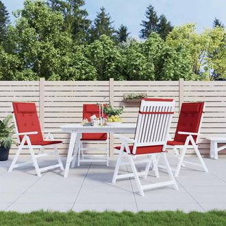 vidaXL Vidaxl - Cojines De Silla Con Respaldo Alto 4 Uds Tela Oxford Rojo