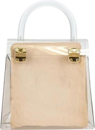 Ferragamo Pre-owned Handbags, female, Beige, Size: ONE SIZE Pre-owned Plastic Handbag