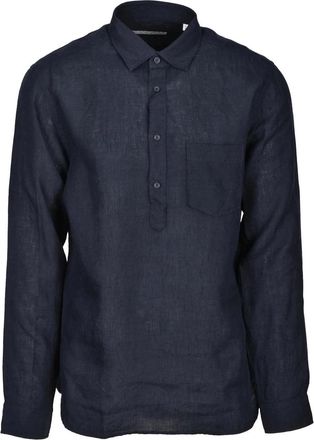 BATURO Black Linen Button-Down Shirt