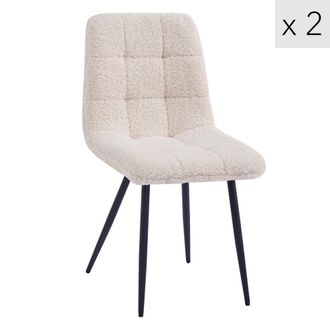 Nordlys Set 2 sillas escandinavas con patas de acero blanca