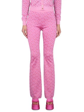 Versace Jacquard Pants With Greek Print