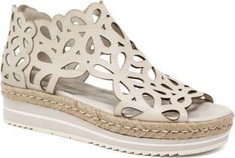 Django & Juliette Adely Back Zip Sandal in Vanilla Leather at Nordstrom, Size 40