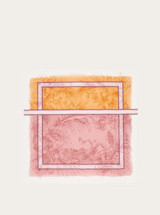 Ferragamo Women Gravure print silk scarf Pink