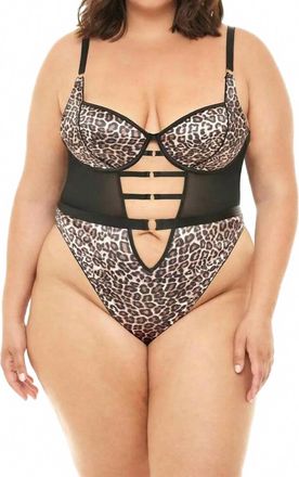 Oh là là Chéri Journee Leopard Print Teddy - Plus Size In Leopard / Black