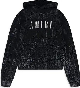 Amiri Black Cracked Dye Core Logo Hoodie