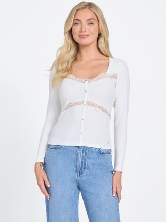 Guess Lima Lace-Trim Top