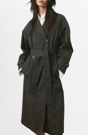 Mango Angela Belted Trench Coat in Chocolate at Nordstrom, Size X-Small