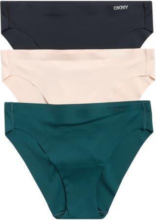 DKNY 3-Pack Laser Cut Bikini in Black Sand Dark Sea at Nordstrom Rack, Size X-Large