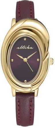 Ettika Bubble Dome Leather Strap Watch in Bordeaux at Nordstrom Rack