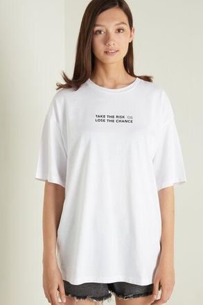 Tezenis T-Shirt Cotone Over con Stampa Donna Stampa Taglia L