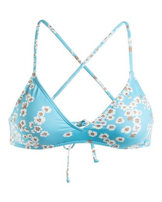 Roxy Triangel-Bikini-Top ROXY Printed Beach Classics, Damen, Gr. S, Cup B, blau (maui blau margarita), Obermaterial: 87% Nylon, 13% Elasthan;, Bikini-Obert