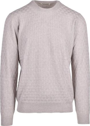 FILIPPO DE LAURENTIIS Stone Merino Wool-Blend Crewneck Sweater