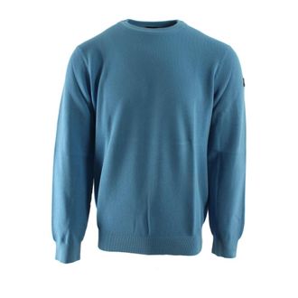 Paul & Shark Paul & Shark, Round-neck Knitwear, male, Blue, Size: 3XL Half-zip Merino Wool Pullover