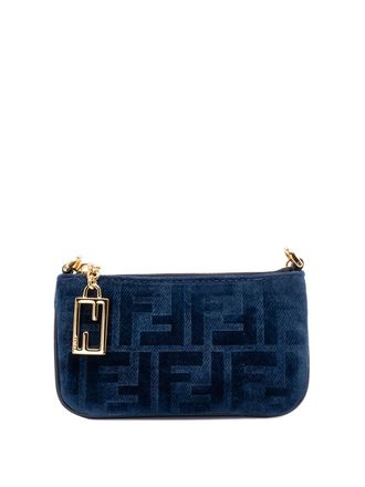 Fendi Ff Denim Mini Flat Pouch