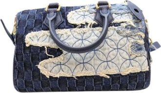 Louis Vuitton Pre-owned Monogram Denim Boston Bag - Dames - Pre-owned - Blauw - Maat: ONE Size Denim