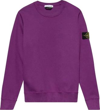 Stone Island Badge Logo Crewneck Sweatshirt Magenta 751563020-V0045