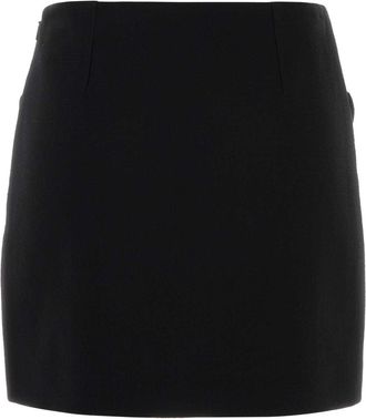 Versace Womens Black Wool Mini Skirt Gonne
