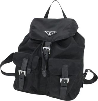 Prada Pre-owned Backpacks, female, Black, Size: ONE SIZE Pre-owned Nylon Backpack