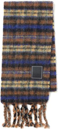 Ader Error logo-appliqué scarf - unisex - Alpaca/Nylon/Wool/Mohair - One Size - Brown