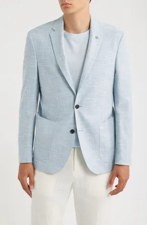 AllSaints Rudy Slim Fit Cotton Blend Sport Coat in Light Blue at Nordstrom, Size 38