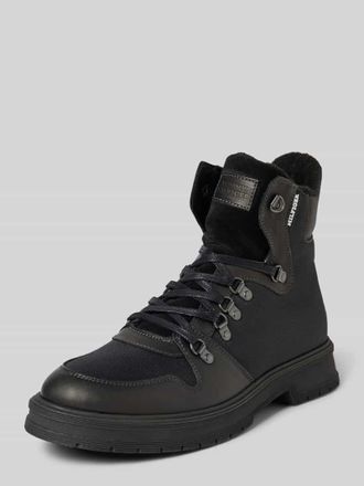 Tommy Hilfiger Schnürboots aus Leder mit Label-Patch in Black, Größe 40