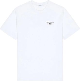 Givenchy T-shirt van katoen met Stamp print - Heren - T-shirts - Wit - M - Katoen - Tops