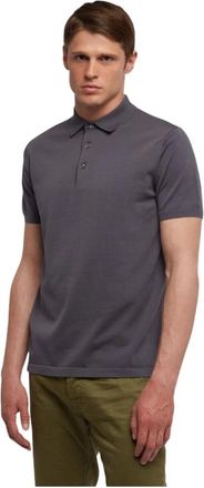 Brooks Brothers Katoenen Gebreide Polo - Heren - Polos - Grijs - M - Katoen - Tops