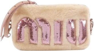 Miu Miu Pre-owned Cross Body Bags, female, Pink, Size: ONE SIZE Pre-owned Montone Paillet Shoulder Bag