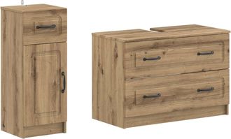 vidaXL Juego De Gabinete De Ba&ntilde;o De 2 Piezas Utrecht Roble Artisan Vidaxl