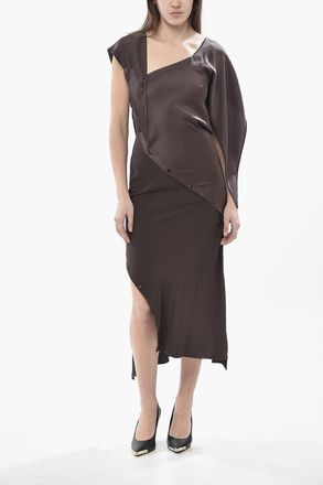SETCHU Satin Dress with Buttoned Details Setchu