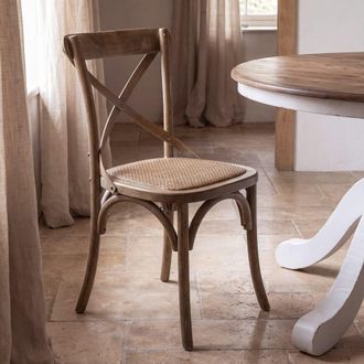Maisons du monde Silla bistro de haya y rat&aacute;n, efecto cerusa