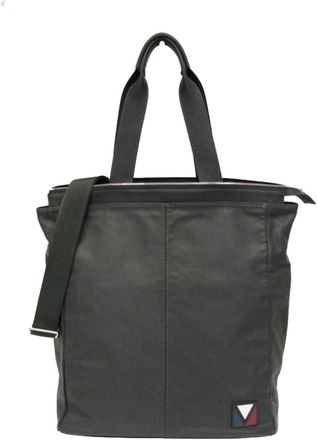 Louis Vuitton V Line Move Gaston Leather Gray Leather Handbag (Pre-Owned)