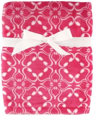 Hudson Baby Silky Plush and Coral Fleece Blanket in Blossom at Nordstrom
