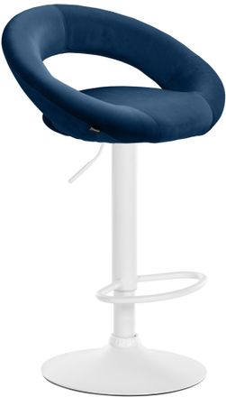 Clp Taburete De Bar De Terciopelo Olinda Azul Blanco