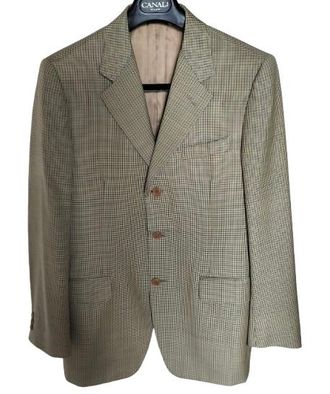 Canali Navy/Beige Dogtooth Blazer Size L