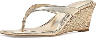 Vince Camuto Cianna Thong Wedge Sandals Womens Wedge Shoes Egyptian Gold : 6.5 M, Synthetic