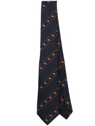 Gucci Bee Web tie - men - Silk/Cupro/Silk - One Size - Blue