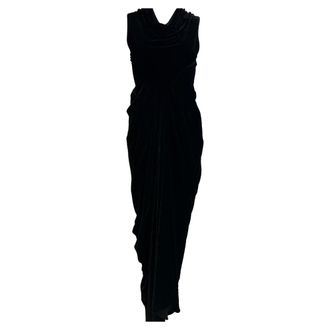 Rick Owens Velvet Limo Dress in Black Viscose