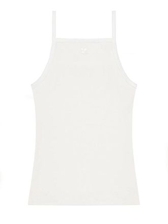Courr&egrave;ges Thin Straps Square Neckline Tank Top
