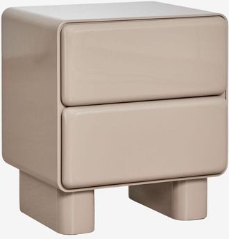 Sklum Mesita De Noche Rectangular 50x40 Cm Con Dos Cajones En Mdf Sheila Sklum