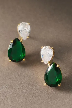 Nadri Emma Emerald Crystal Drop Earrings