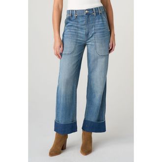 Liverpool High Waist Crop Straight Leg Utility Pants in Dusk Breeze at Nordstrom, Size 16